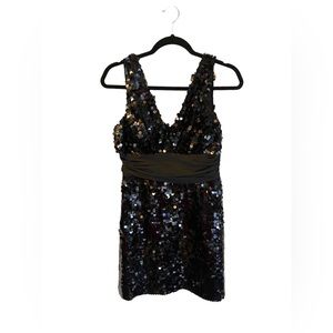 Twenty One Large Sequins V-Neck Mini Dress Woman’s Size M